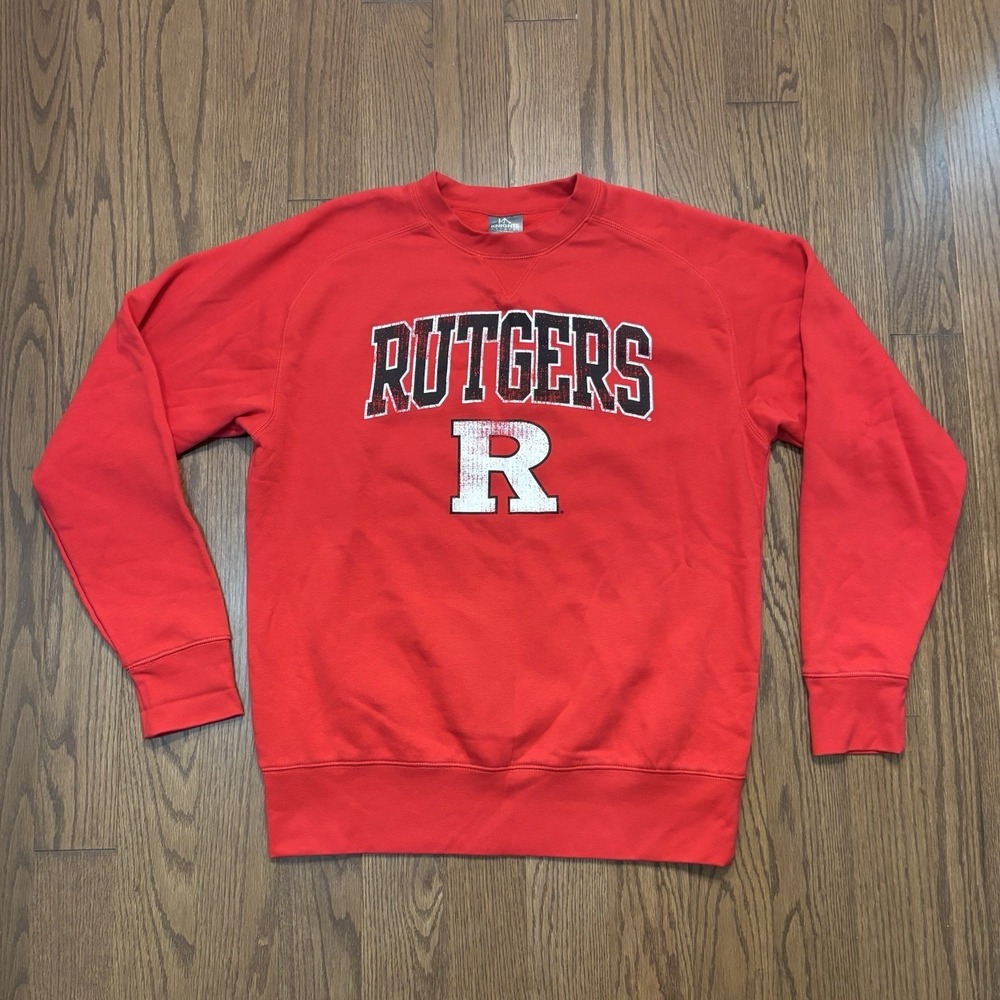 Vintage Style Rutgers University Crewneck Sweatshirt NJ College Sweater Large